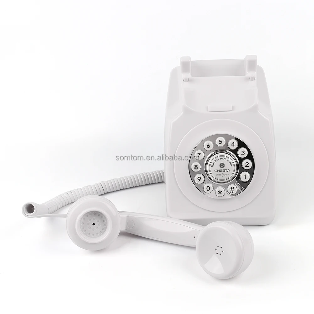 High Quality Old Fashion White Retro Antique Style Fixed Corded Telephones Wireless Phone with Dial Screen
