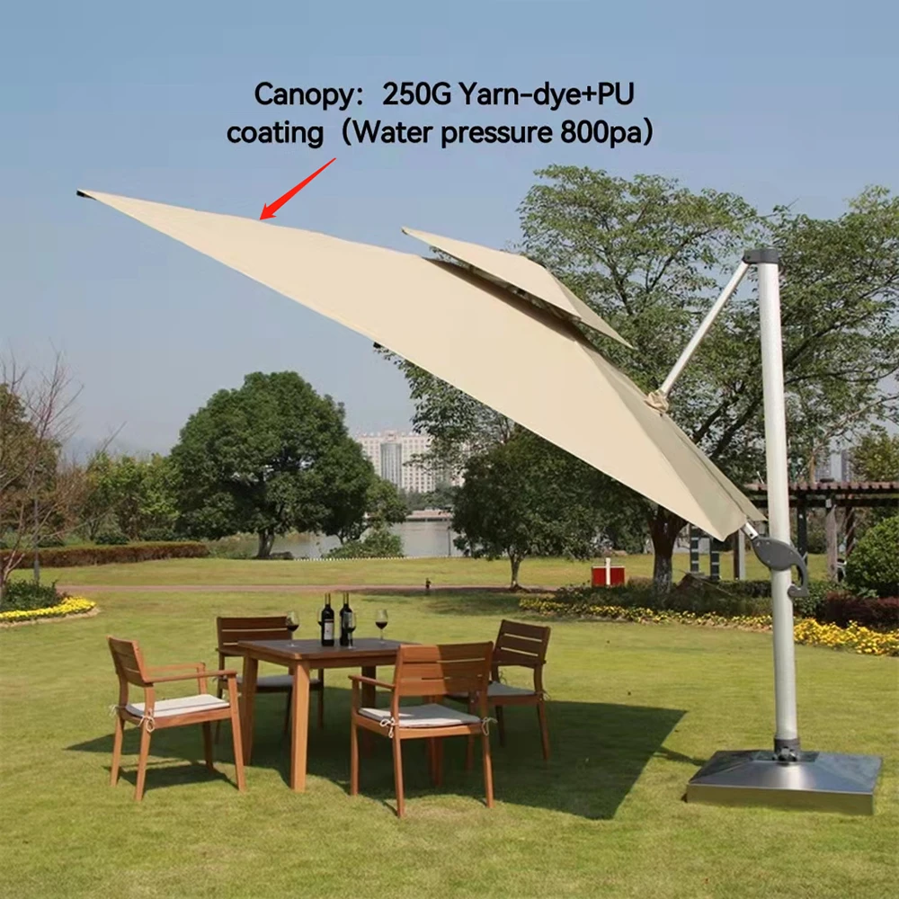 High Quality Side Stand Parasol With Led For Restaurant Rain And Sun Protection Outdoor Furniture Garden Patio Outdoor Umbrella