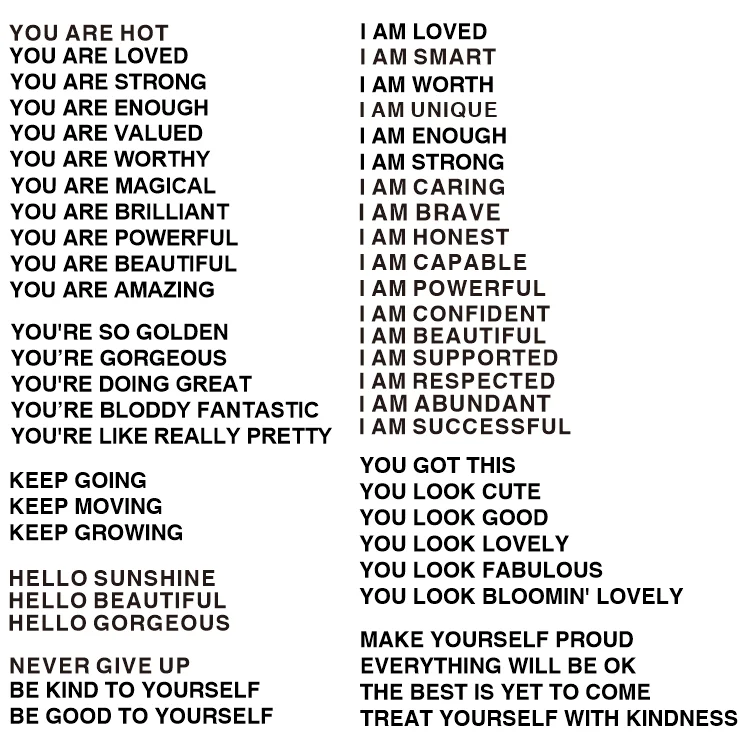 I Am Loved Custom Affirmation PVC Vinyl Acrylic Mirror Sticker Sheet Window Glass Mirror Motivational Decal Sticker