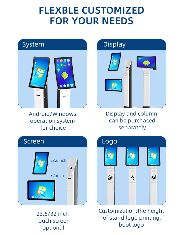 Cashless Credit Card Payment Self Check Out Machine Supermarket Cash Payment Kiosk Printer Car Wash Parking Self Service Kiosk