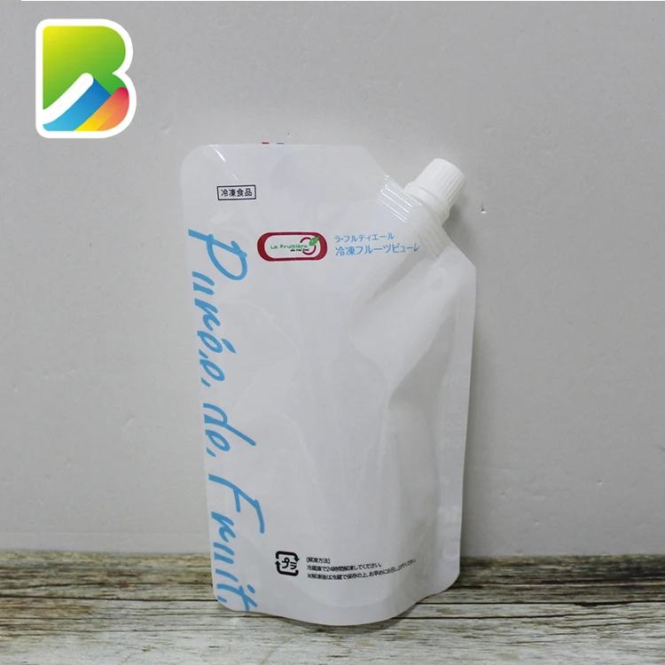 For Liquid Clear Bag Zip Lock Drink Spout And Handle Packaging Oil Promotional Fruit Spouted Pesto Sauce Stand Up Pouch With Tap