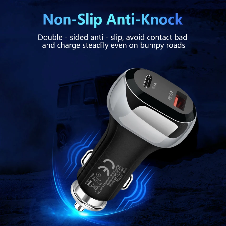 2021 New PD QC 3.0 Car Charger Fast Charging For iPhone 12 Pro XS Xiaomi 7 8 Samsung S10 Mobile Phones Dual USB Charger in Car
