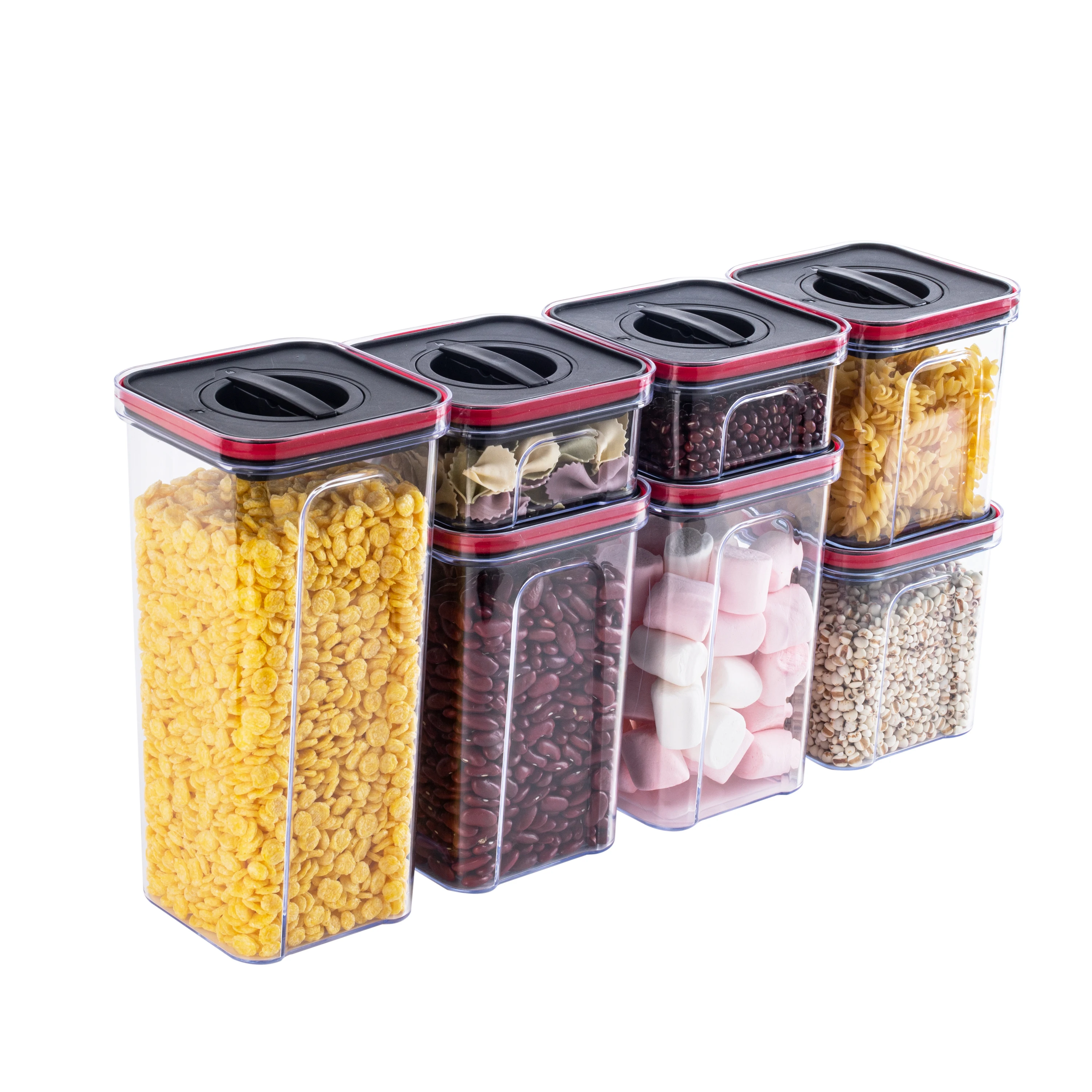 New kitchen cereals transparent plastic1600ml milk powder food large and small sealed plastic cans airtight fridge food storage