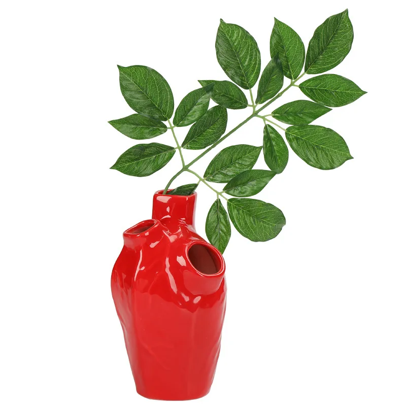 Wholesale home decor nordic china heart shape ceramic flower vase