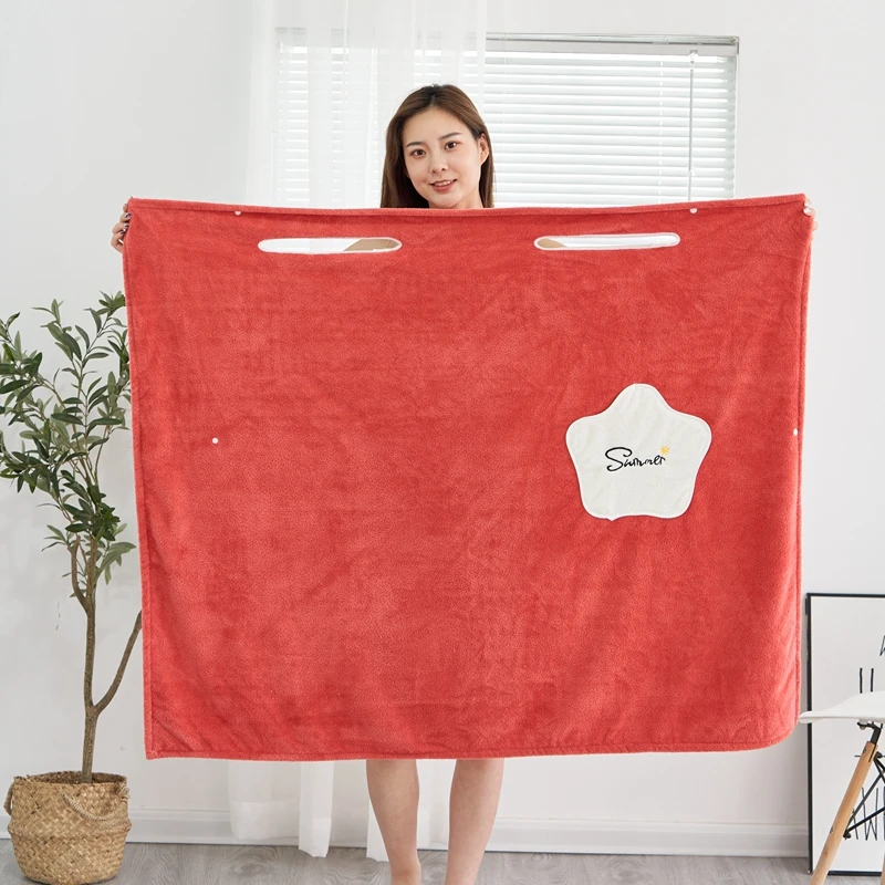 Wearable Girl Microfiber Bath Towel Wide Strap Women shower Bath Dress Towel wrap bath skirt