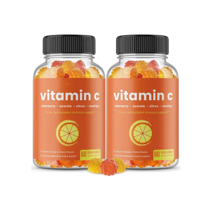 Hot selling high quality manufacturer OEM vitamin c gummies, brighten skin tone, 60 count
