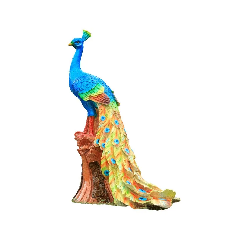 Decoration Statue Garden Sculpture Realistic Fiberglass Animal Statues Peacock life size resin statue