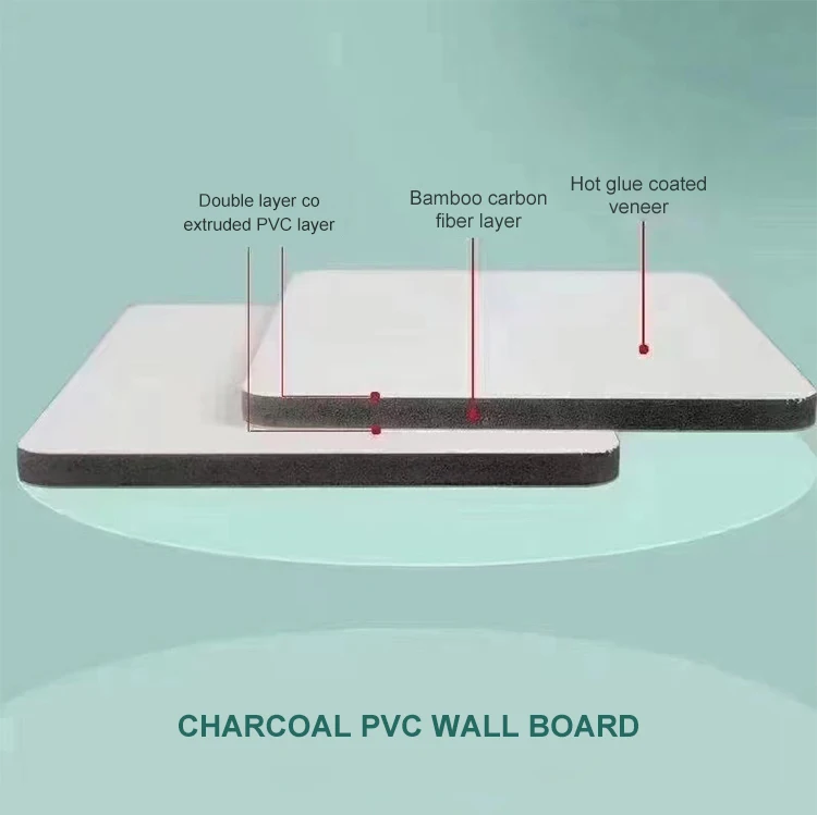 Customized 5mm 8mm thick metal wood veneer carbon large size background cabinets bamboo charcoal wall board