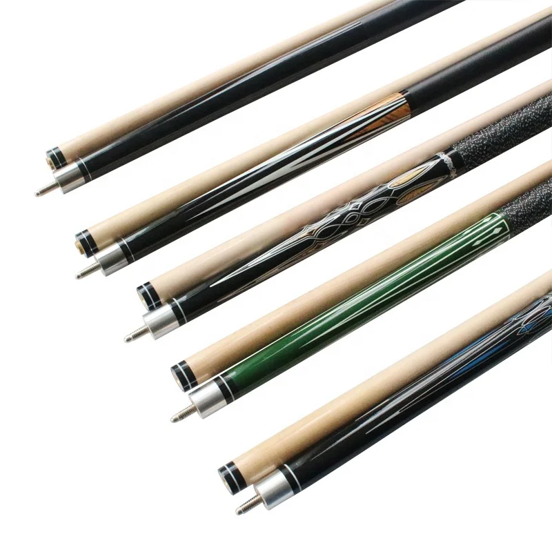 57inch White Wood Billiard Pool Cue Sticks in Green Watersticker