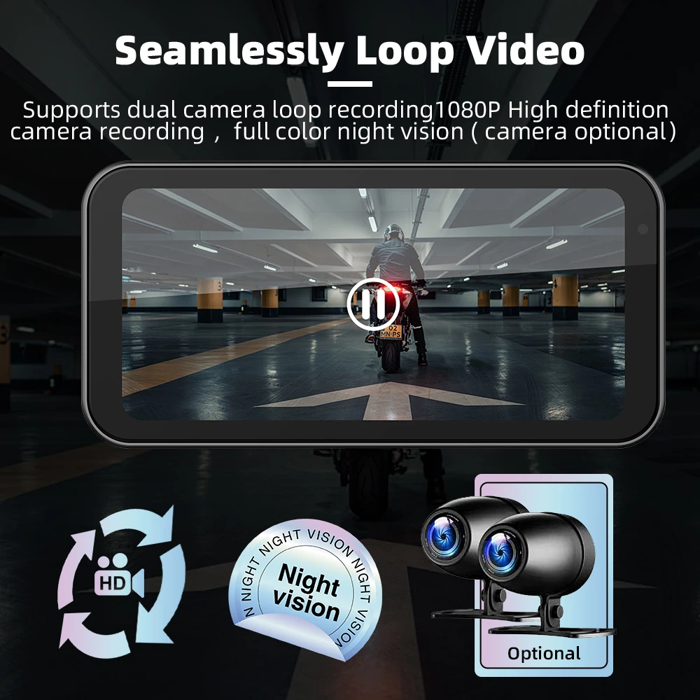 JMC Universal 6.25 Inch Linux For Motorcycle Portable Multimedia Wireless CarPlay Android Auto BT Portable Navigation Device