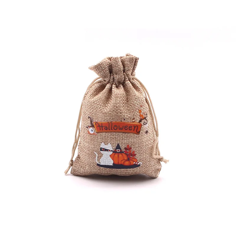 Christmas Jute Burlap Xmas Gifts Portable Candy Christmas Sacks Presents Storage Party Supplies Linen Drawstring Jute Bags