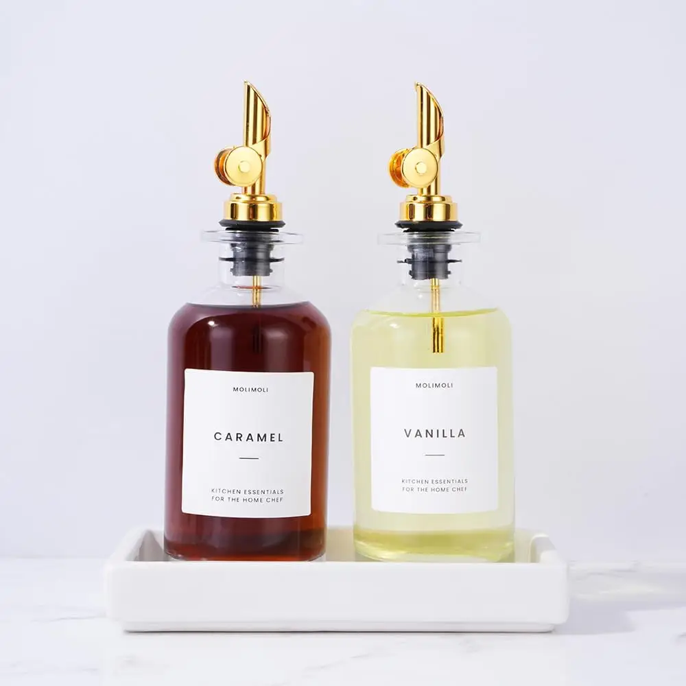 Hot 2023 Oil Vinegar Warm Syrup Bottle and Dispenser Coffee Syrup Dispenser Glass Bottle for Coffee Bar