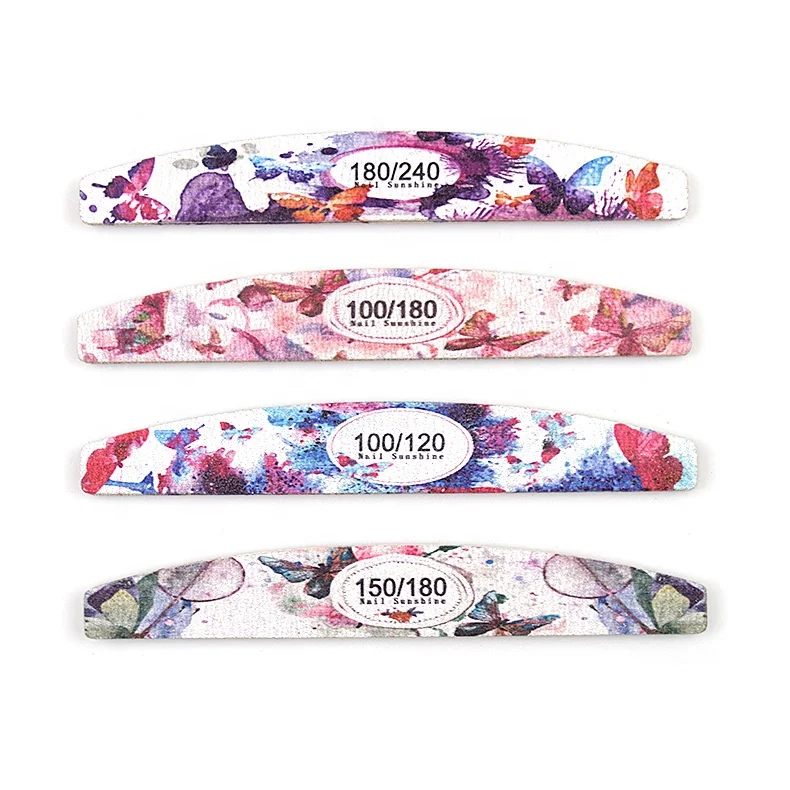 Высококачественная эва Цветочная Форма Луны Двусторонняя пилка для ногтей полигель для наращивания ногтей и акриловые инструменты для маникюра