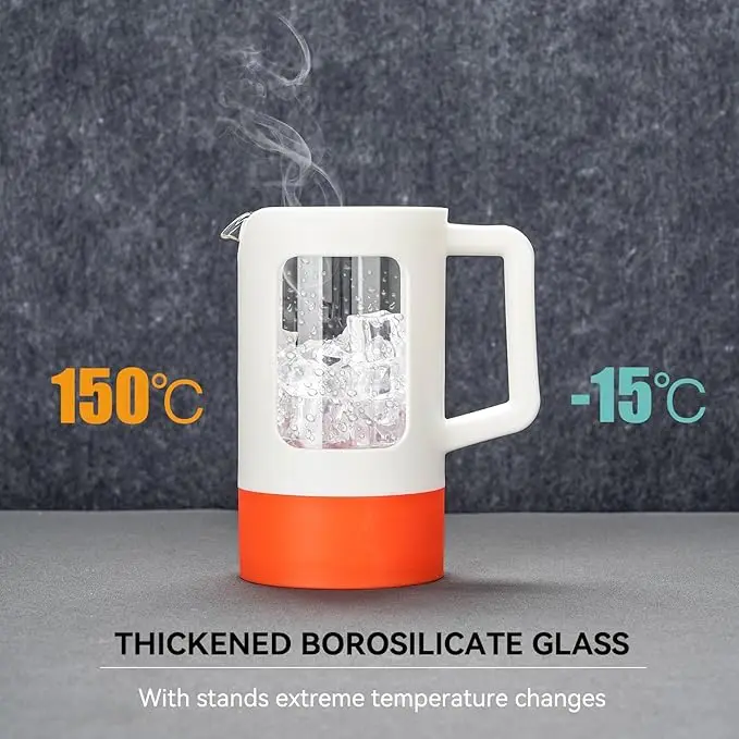 New French press pot household French filter press pot glass tea maker hand pressure filter cup brewing cold brew coffee pot