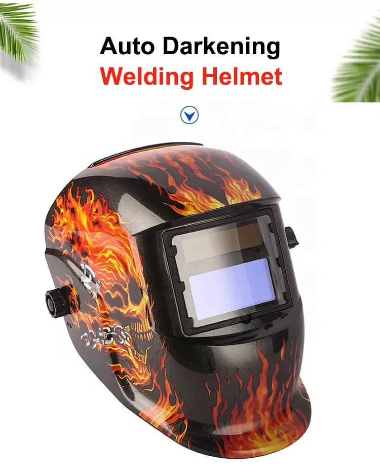 Factory Wholesale Cheap Price Custom Pattern Auto Dimming Solar Automatic Darkening Welding Helmet for MIG TIG Arc Welder