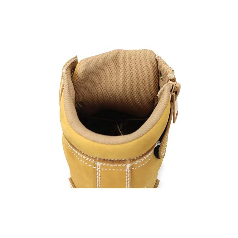 zapatos de trabajo excellent wheat yellow nubuck genuine leather work boots for men with side zipper