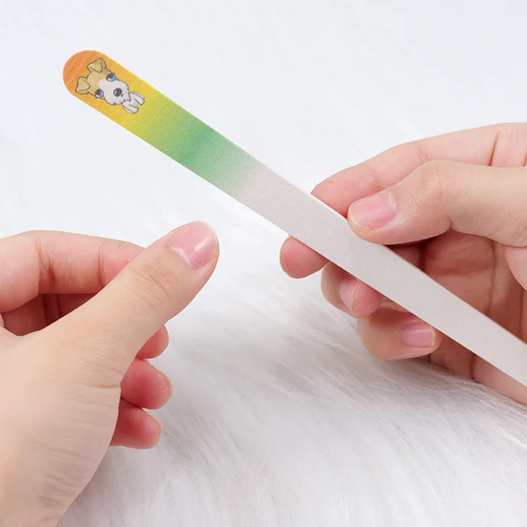 Wholesale custom private logo rectangular nail file 80 100 120 150 180 240 zebra print factory