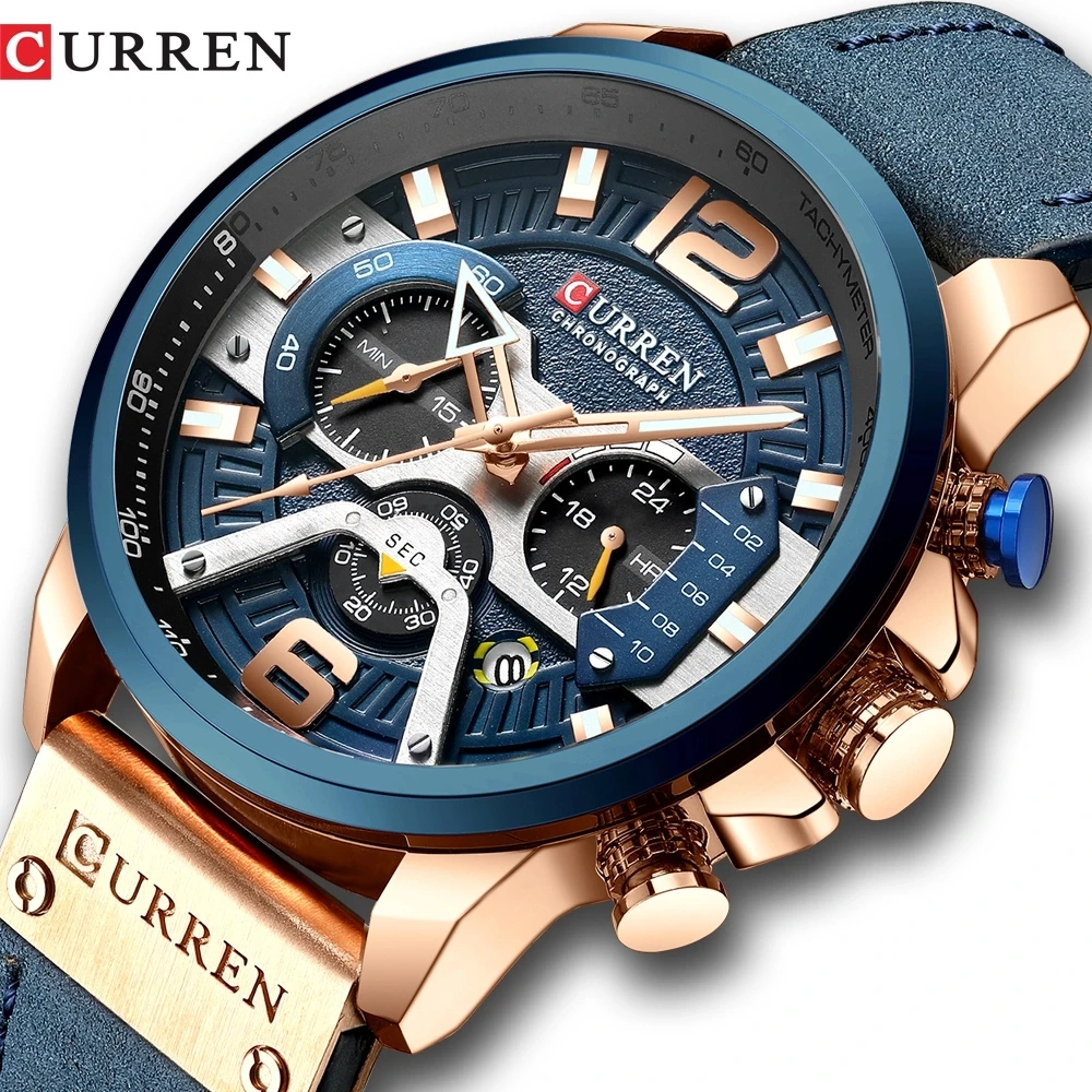 New  8329 Waterproof Curren Watch Calendar Sports Men Wrist Watch Montre Homme