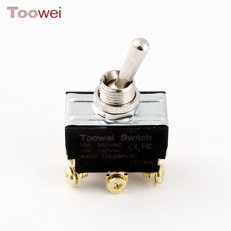 12mm Mini Toggle Switch ON-OFF-ON 15A 125VAC T6023W