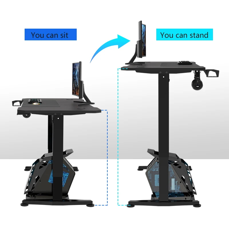 AOR ESPORTS Ergonomic Modern Electric Adjustable Height Office Sit Stand Desk Stand Up Desk Standing Desk Electric Table