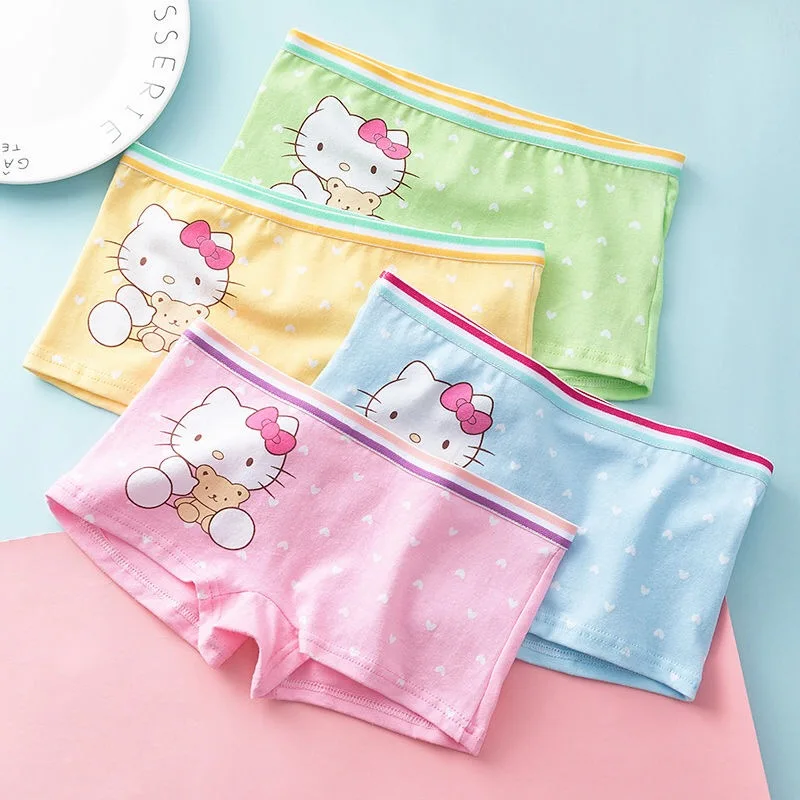 Hight Quality Stock 1-9 Years Sweet Cartoon Printing Girls Children Underwear