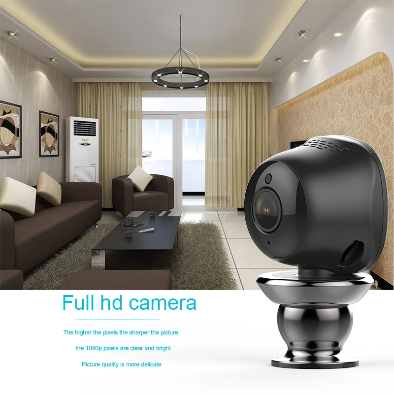 Камера безопасности 1080P беспроводной маленький экшн-камера с Wi-Fi камера в режиме циклической записи мини работает Amazon