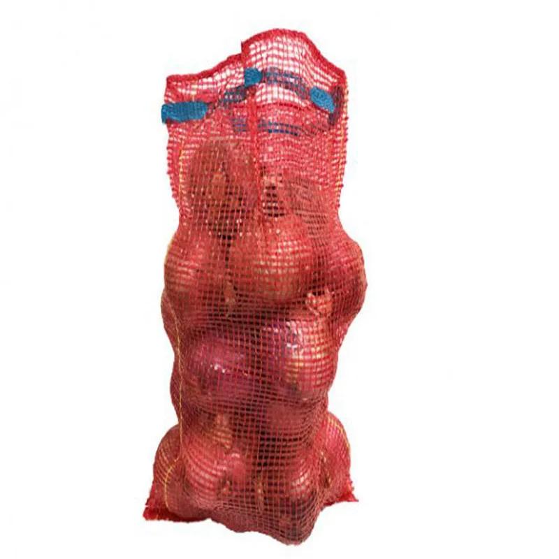 Red Leno Onion Packaging Mesh Bag Circular Tubular pp Orange Cabbage Carrots Fruit Vegetables Mesh Bag 25kg 10kg