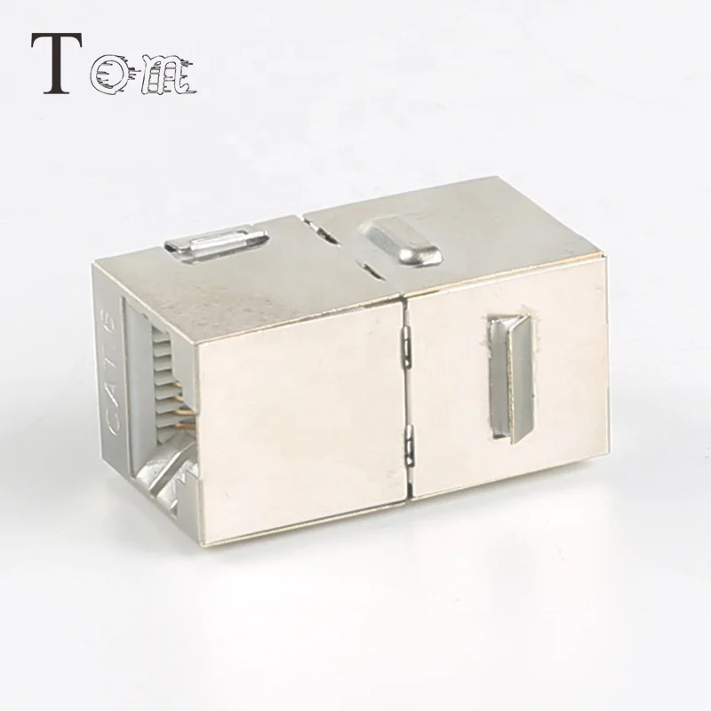 TOM-KJ-22 CAT5E/CAT6/CAT6A STP проходной RJ45-RJ45 180 градусов связь телекоммуникаций KEYSTONE JACK