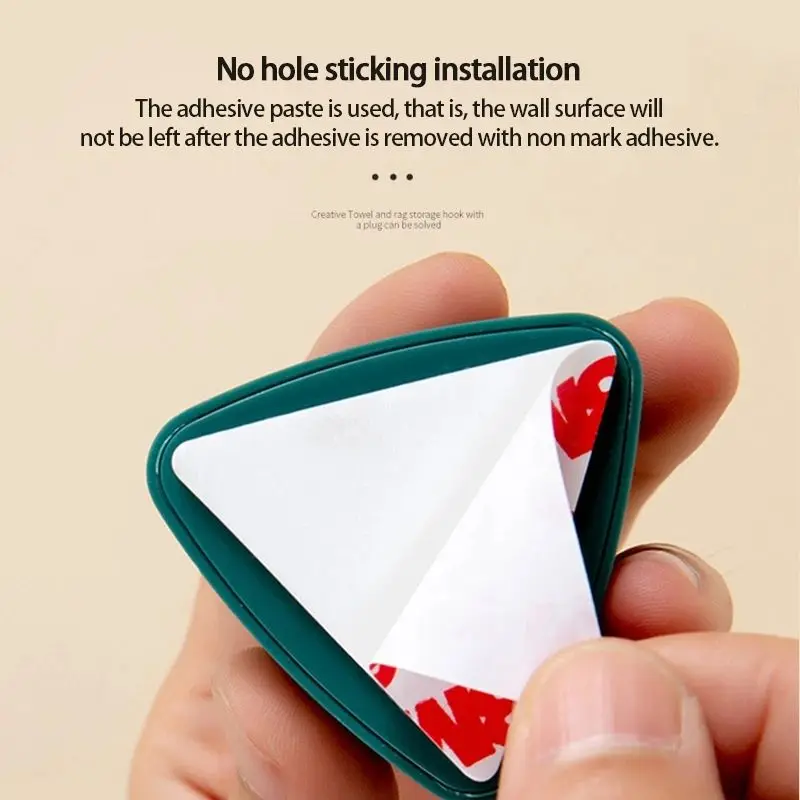 Kitchen Towel Holders Self Adhesive Creative Triangle Towel Stopper Rag Clip  Rack Hanger Wall Mount Hand Towel Hook