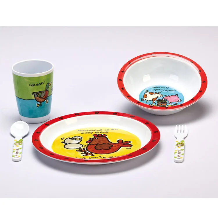rustic look wholesale lightweight Non-Toxic kid plastic dinnerware set