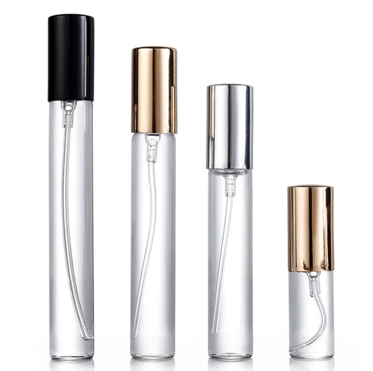 free sample refillable mini 10 ml 10ml metal stickers arabic perfume attractive spray miniature glass bottles lod for lebanon
