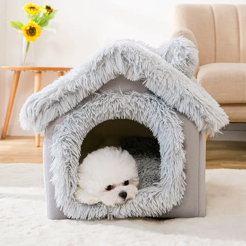 Jiefan Winter Pet fully enclosed warm Villa Nest Small and medium kennel foldable bed House