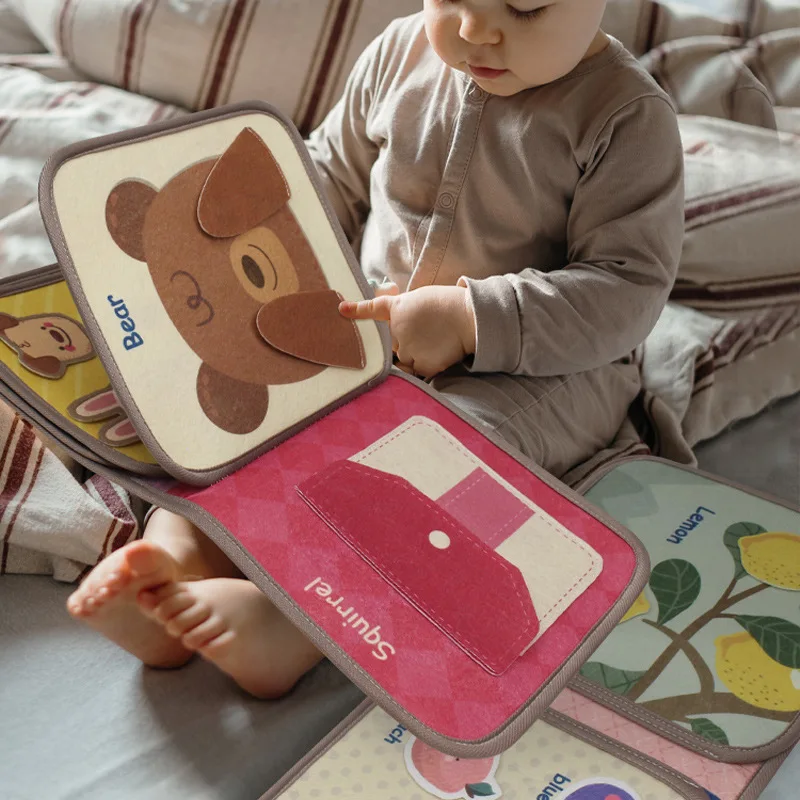 Jouet éducatif noir et blanc livre en tissu doux toucher sentir livres créatif Animal froissé quees toux tisslivre jouet