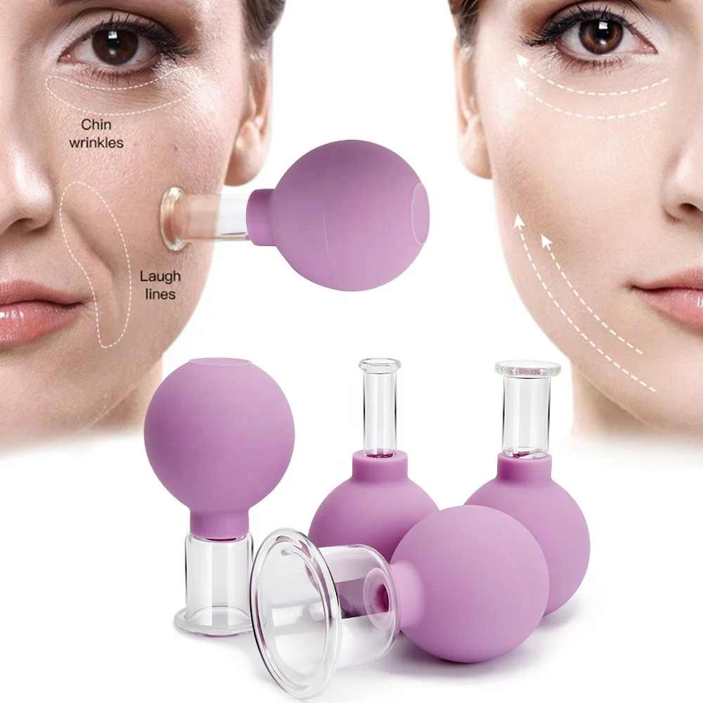 Rubber Vacuum Cupping Glasses Face Massage Cups Skin Lifting Anti Cellulite Cans Vacuum Jar Medical Chineses Therapy Cupping