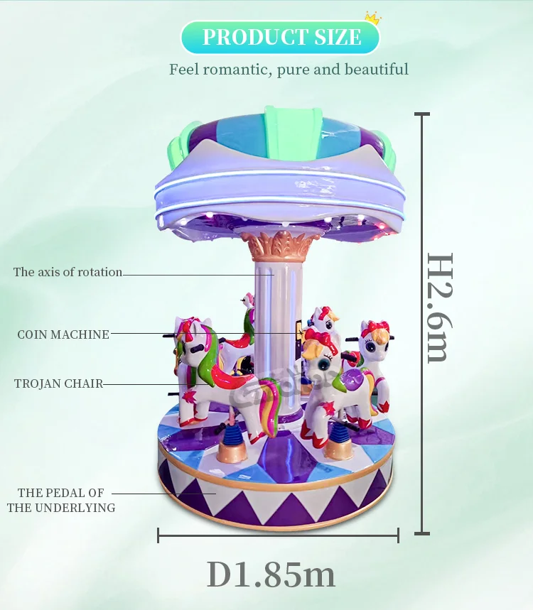 Dinibao Hot Sale Three Seats Electric Mini Kids Mechanical Ride Carousel 6 Players Six Seats Rides for Amusement Park