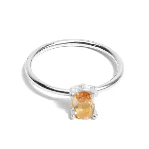 Gemnel 925 sterling silver 18k gold plated zircon custom oval shape ring for women