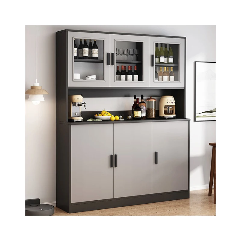 Sideboard wine cabinet modern minimalist solid wood color living room against the wall household cupboard storage glass cabinet