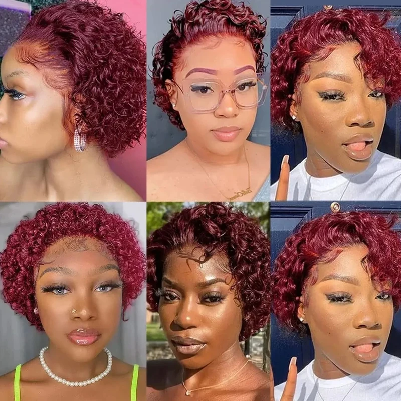 Europe, America and Africa Small Roll 13*1 Front Lace Fluffy Elf Human Short Hair Wig For Daily Life