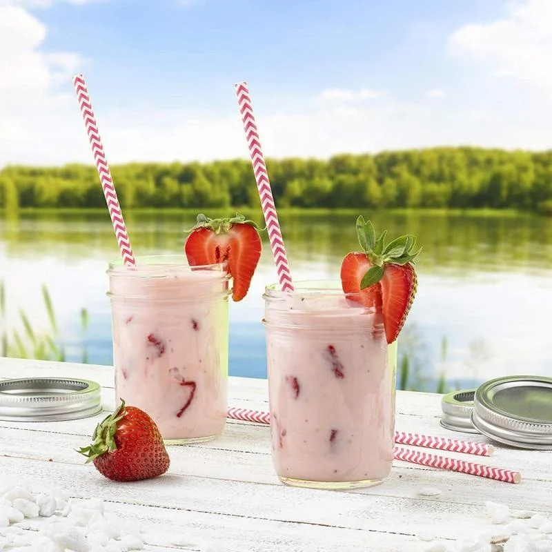 Emputy  230ml 8oz Wide Mouth Round Glass Mason Jar with Lids