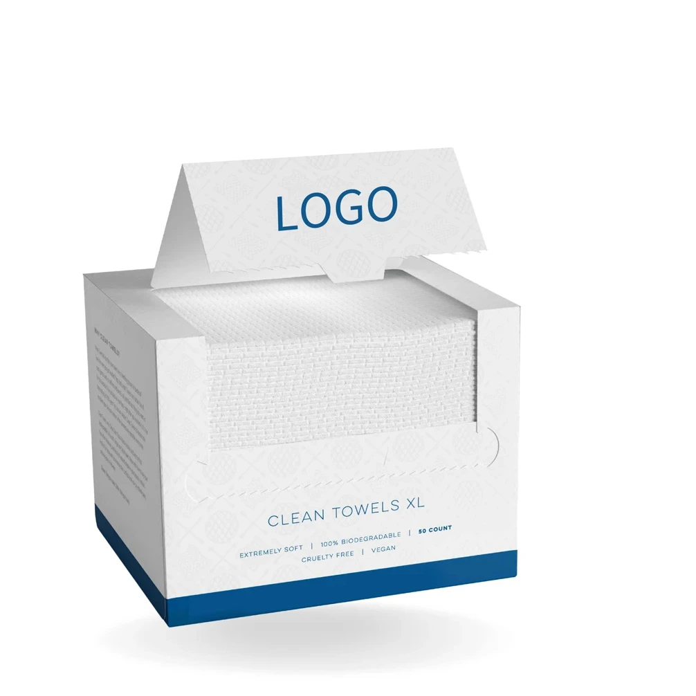 Disposable Biobased Face Towelette Facial Washcloth Makeup Remover Dry Wipes Ultra Soft, 50 Ct per Pack Face Towels