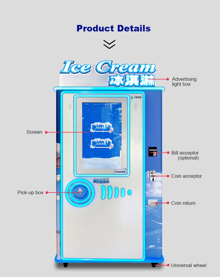 Frozen Food Smart Machine 50 Flavors  Ice Cream Maker Automatics Cone Machine For Sale with CE and FCC