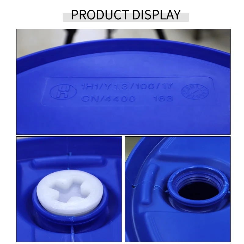 Синий пластиковый цилиндр из полиэтилена высокой плотности объемом 200 л/кг, цилиндр для выдувного формования с двойной крышкой, пластиковый цилиндр объемом 55 галлонов