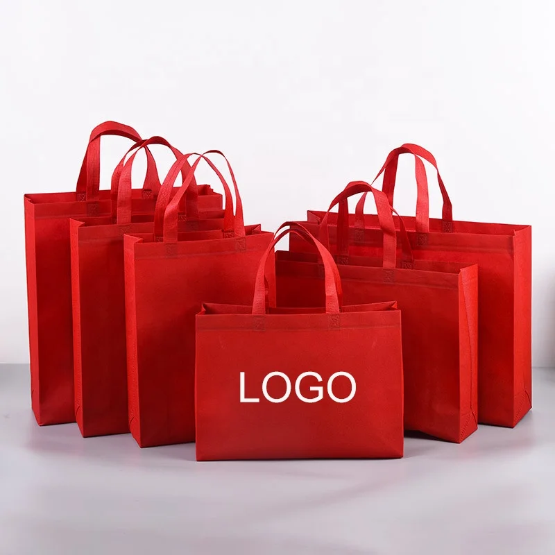 Wholesale eco friendly Cheap Reusable Tote Bags Travel Non-woven Fabric Gift Reusable Shopping Grocery Bags with logo