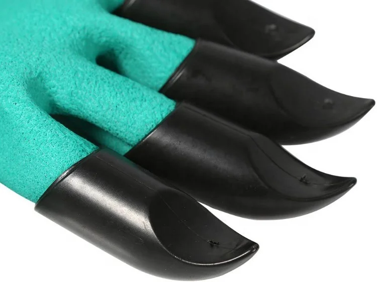 Excavation Sowing Pruning Polyester Coated Latex With 4 Plastic Claws Gardening Gloves Guantes