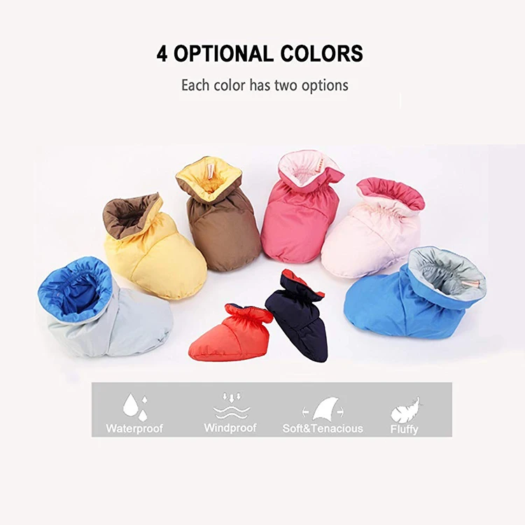 
Wholesale Cozy Down Winter Warm Indoor Slippers Crib Baby Girls Shoes Ankle Snow Boots Feet Warmer 4-12 Months 