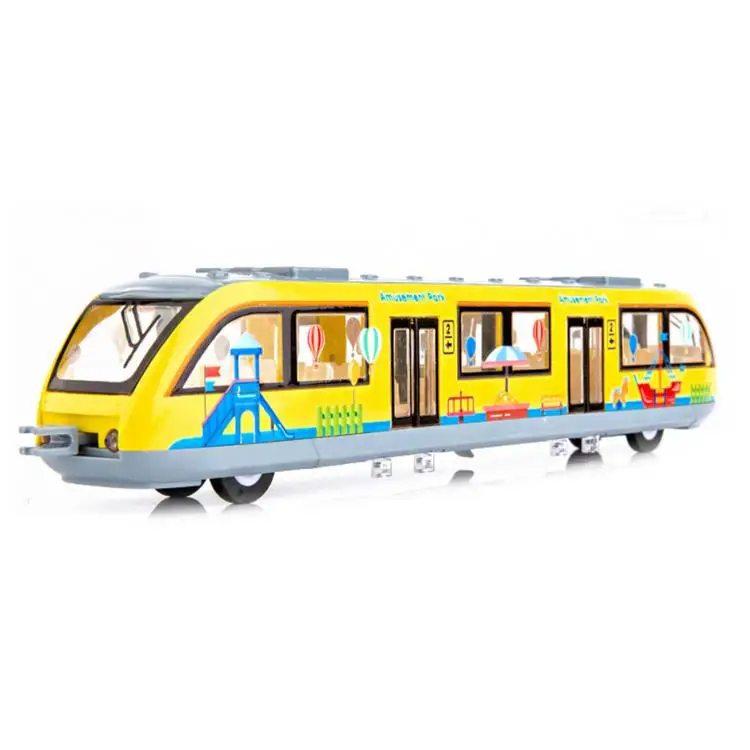 
Pull Back Metro high simulation single section light rail alloy car model children cartoon subway toy car for children gifts 