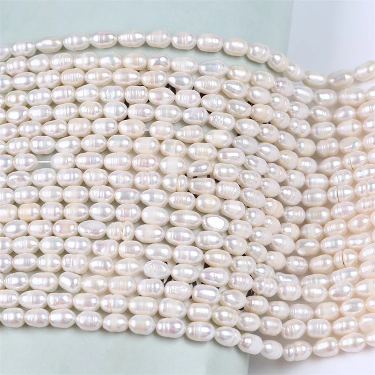 Promotion Cheap Price White Rice Pearl Beads Loose Freshwater Natural Pearl Strand