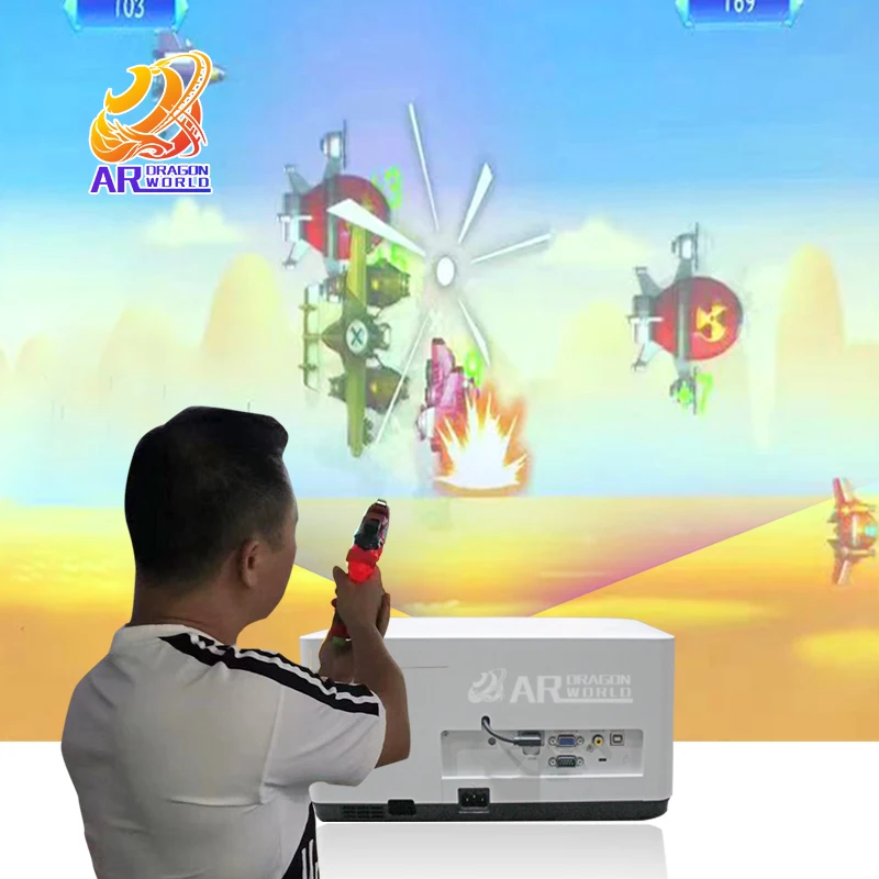 Indoor AR all in one video game consoles wall interactive projection game machine