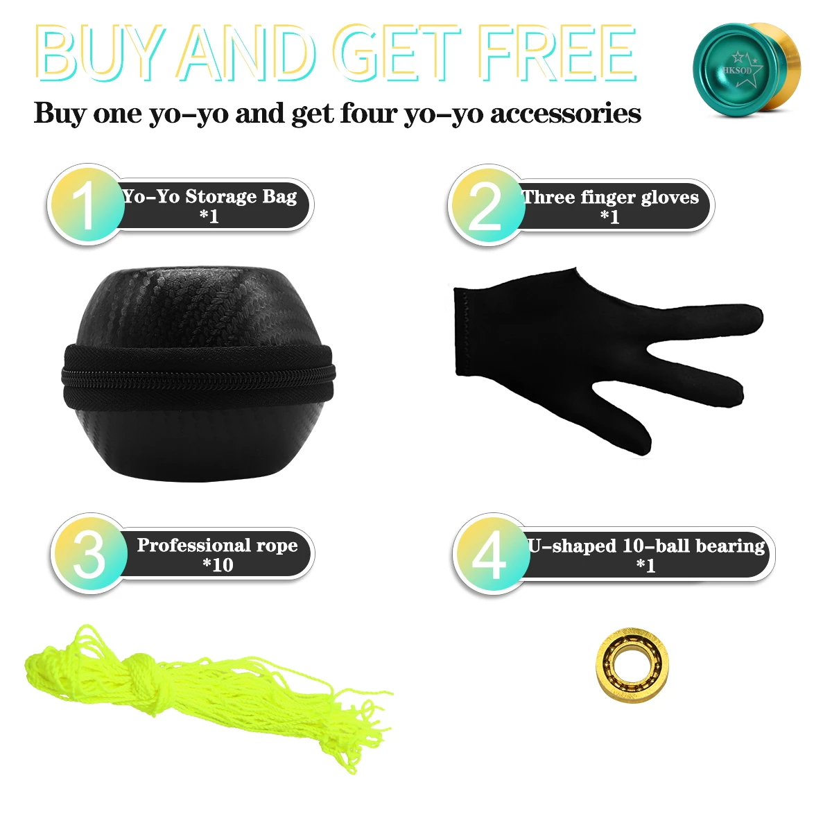 Aluminum Alloy Yoyo Unresponsive YoYo Ball Competitive Spin Yo-yo Ball for Yoyo Professional Advanced Players