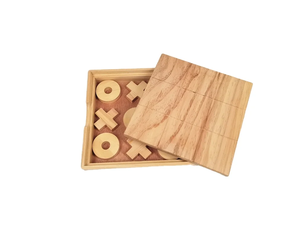 
Strategy Educational Toys Wooden Board Games Set Tic Tac Toe With Board 
